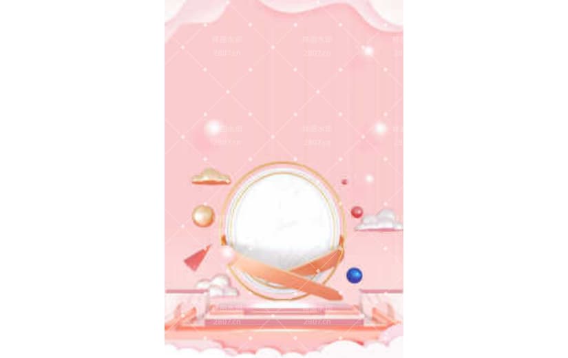 粉色妇女节电商立体宣传背景