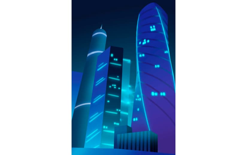 扁平城市建筑大楼场景背景