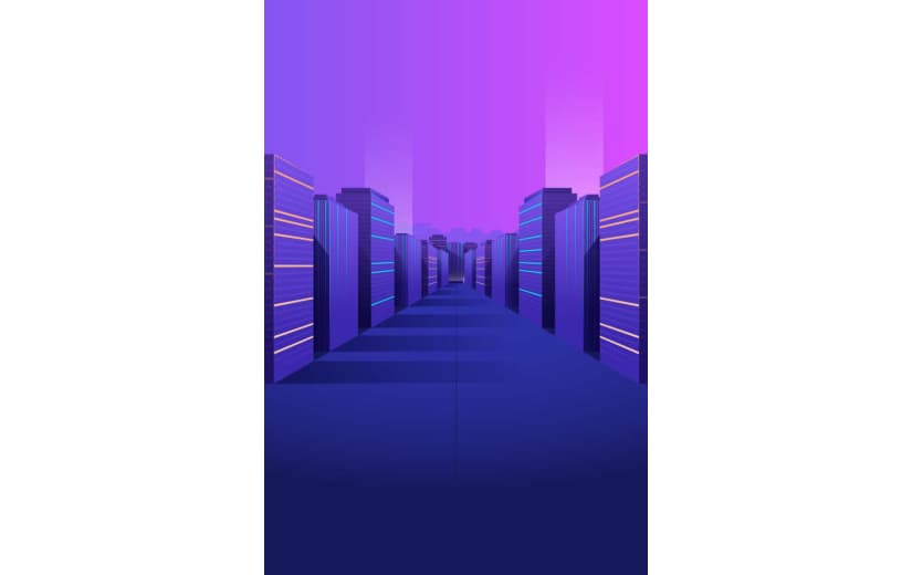 扁平场景紫色城市建筑高楼