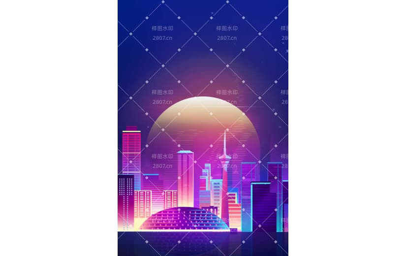 科技感未来城市建筑宣传背景