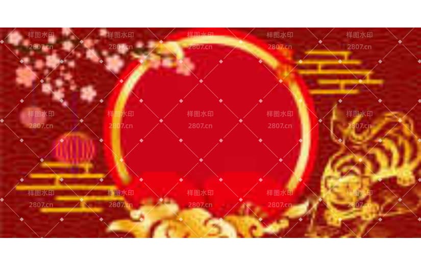 春节红色灯笼生肖背景