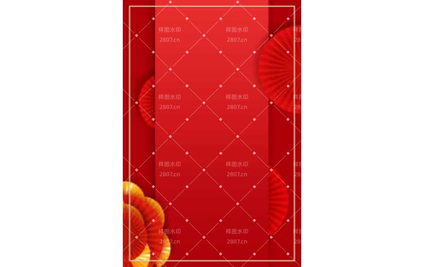 国风边框背景 中国风红色背景 新年复古