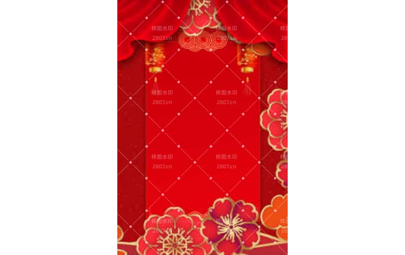 中国风复古喜庆边框花背景