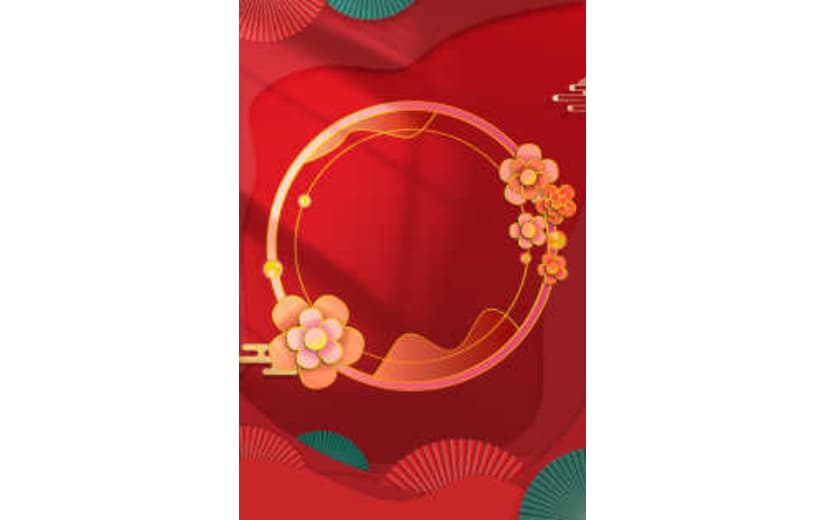红色喜庆国潮新中式节日宣传背景