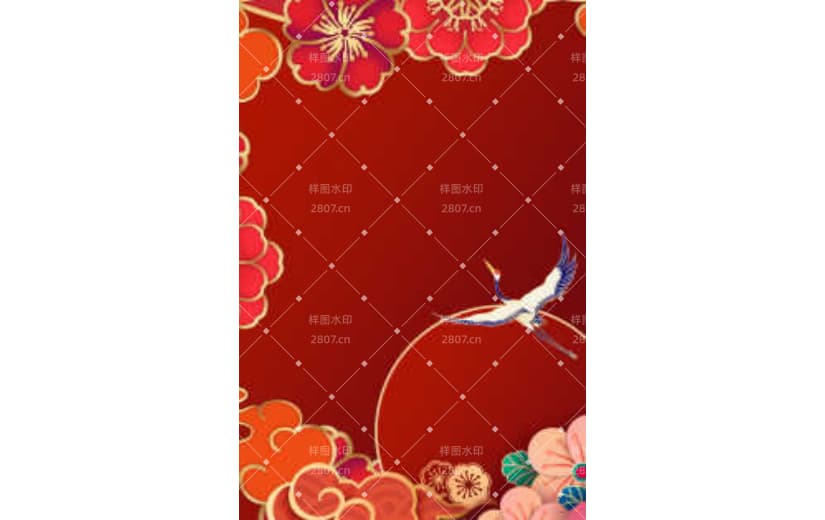 红色喜庆中国风国潮宣传背景