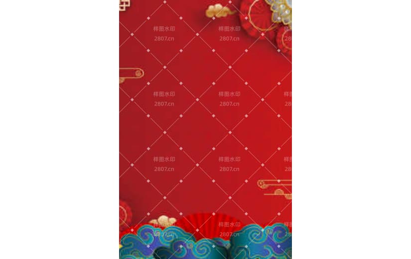 红色喜庆国潮新中式宣传背景