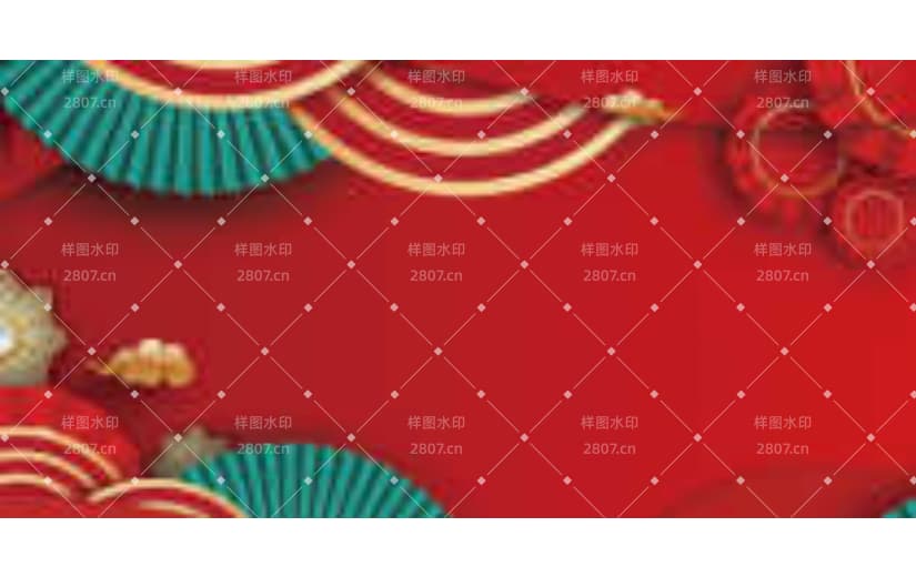 红色喜庆新中式复古国潮剪纸风背景
