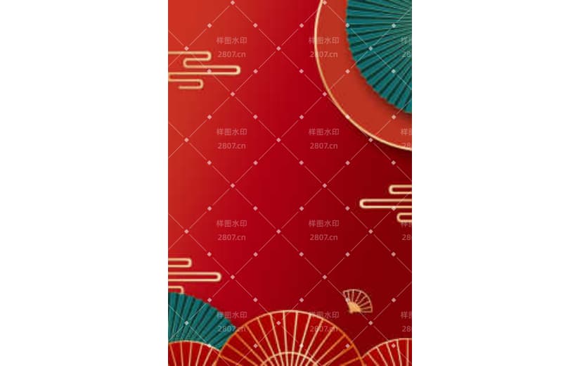 红色喜庆国潮剪纸风仙鹤背景