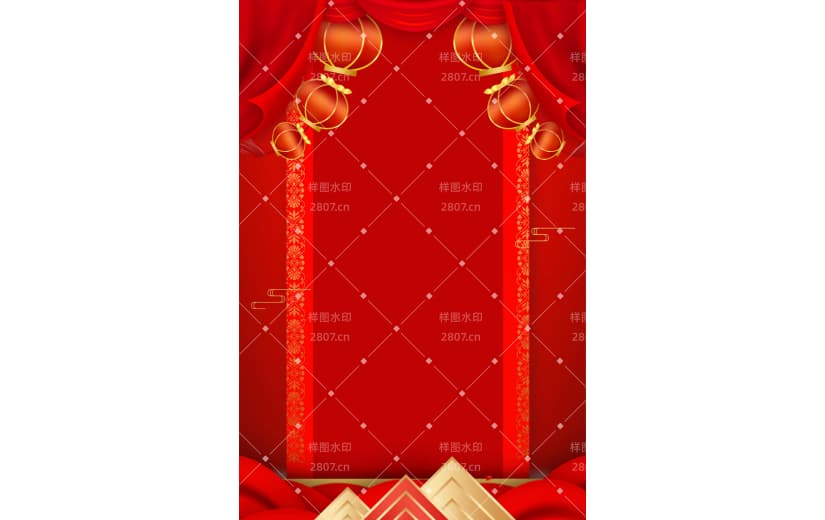 中国风红色喜庆边框背景