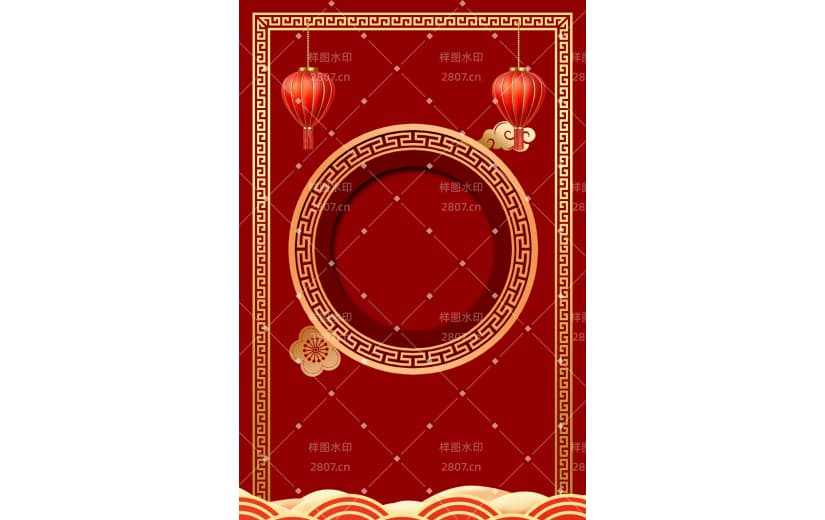 中国风边框喜庆宣传背景