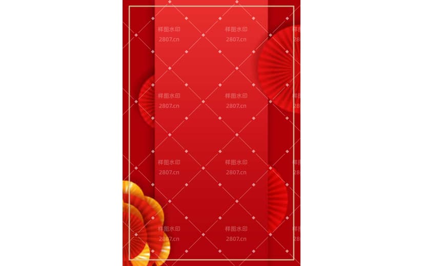 国风边框背景 中国风红色背景 新年复古
