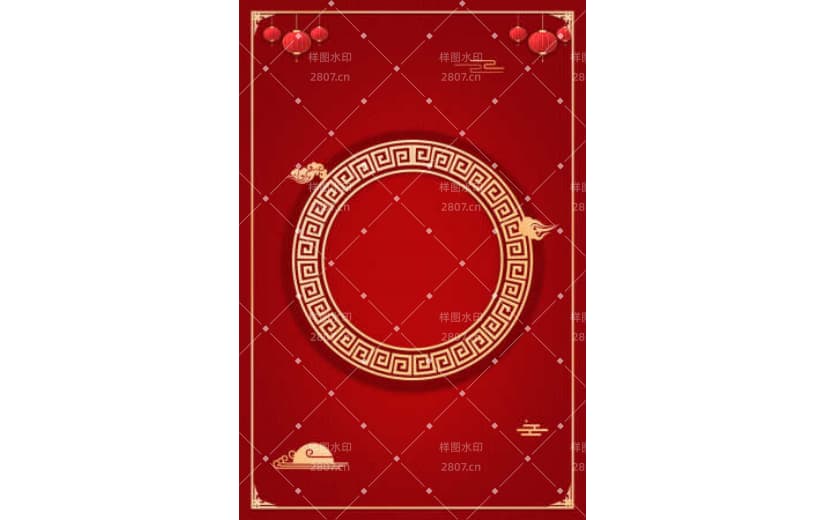 国风边框背景 中国风红色背景 新年背景