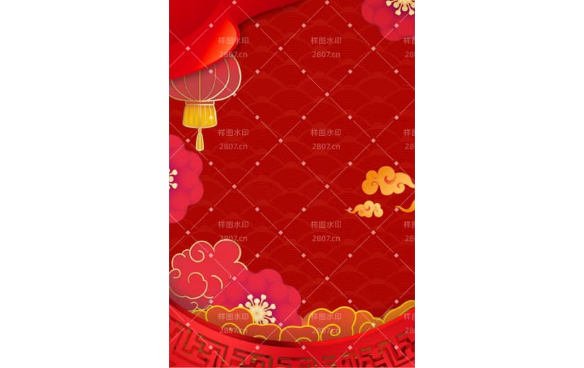 红色虎年中国风新年春节背景