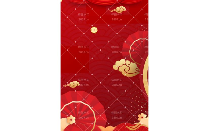 红色复古春节新年背景