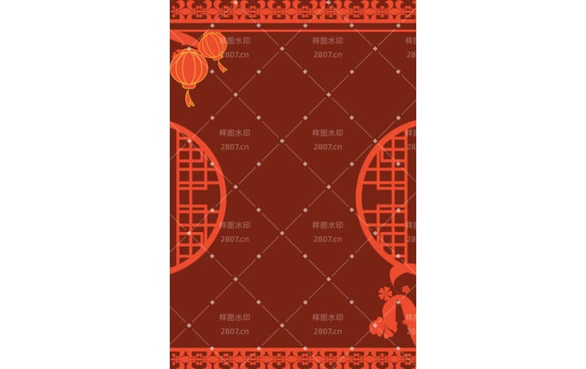 红色喜庆新春新年剪纸边框