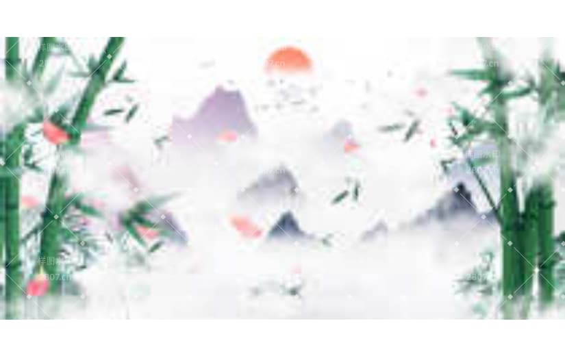 唯美小清新中国风山水意境仙侠背景