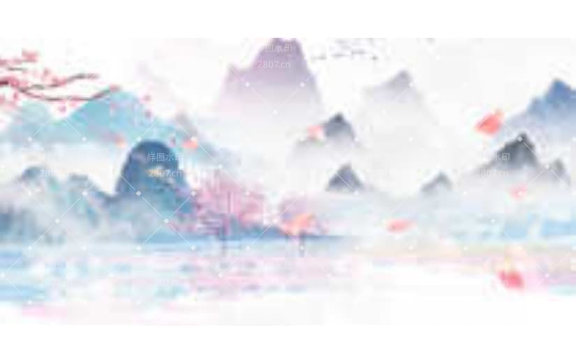 唯美小清新中国风山水意境仙侠云雾背景