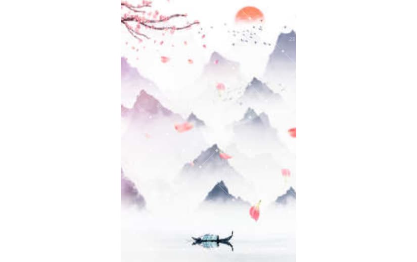 仙侠梦幻中国风山水花瓣古风小清新 背景