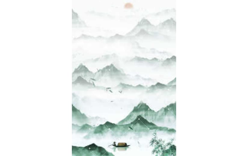 中国风意境山水清明节民俗古风禅背景