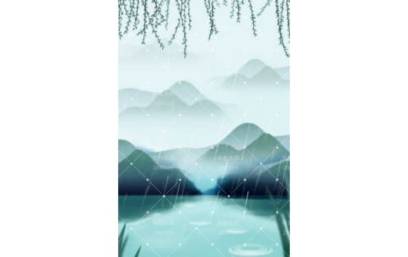 中国风意境山水清明节民俗古风背景