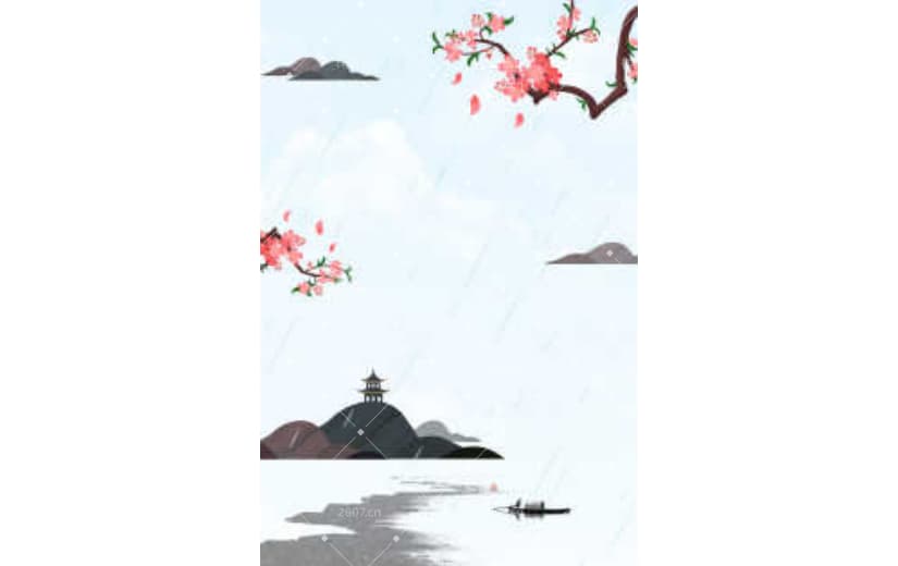 谷雨桃花中国风背景