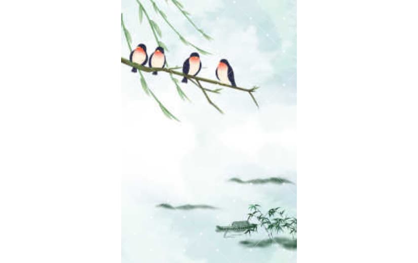 简约小清新二十四节气春分背景