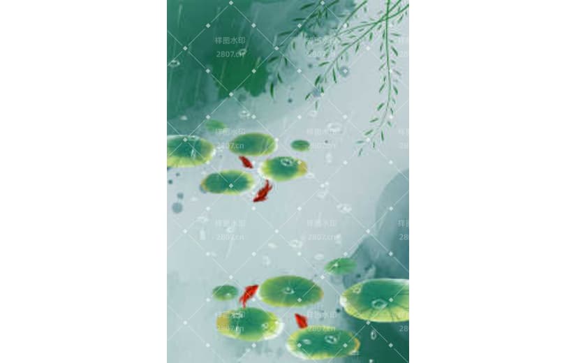 简约古风二十四节气谷雨背景