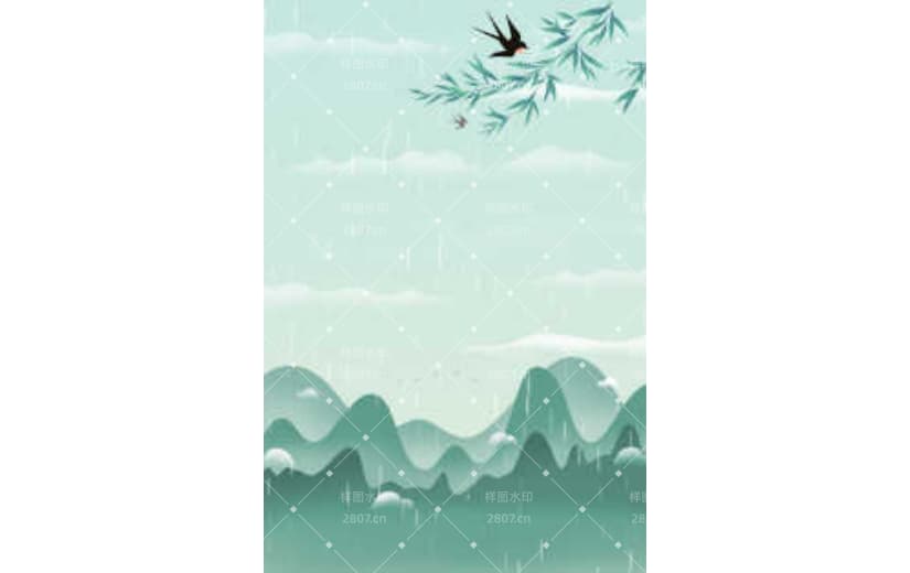 谷雨山水中国风背景