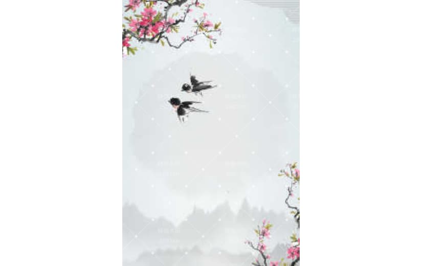 二十四节气春分节气水墨背景