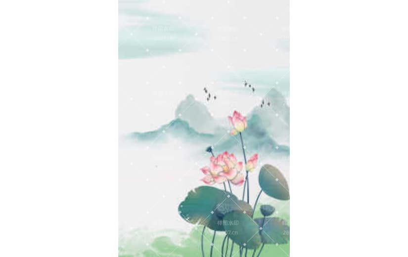 夏至荷花中国风背景