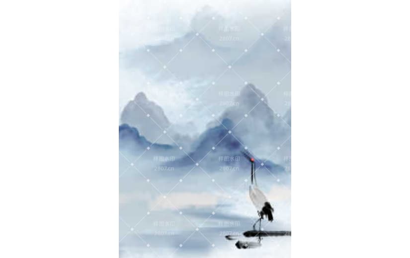 白露秋天白鹭白云背景