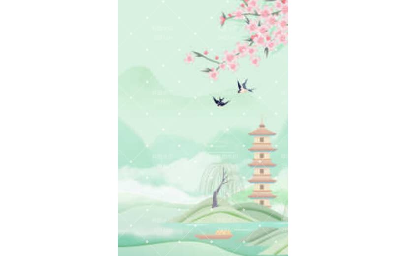 国潮风格立春中国风节气背景