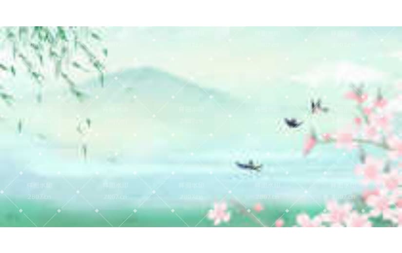 立春中国风山水桃花节气背景