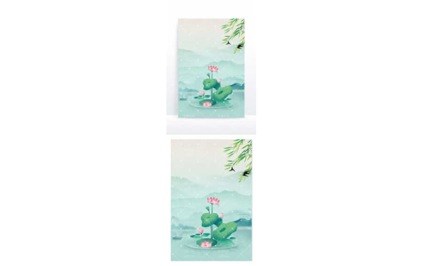 绿色创意中国风雨水节气海报背景