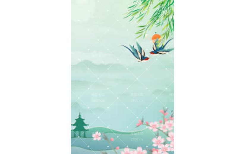 立春国潮剪纸风节气宣传背景