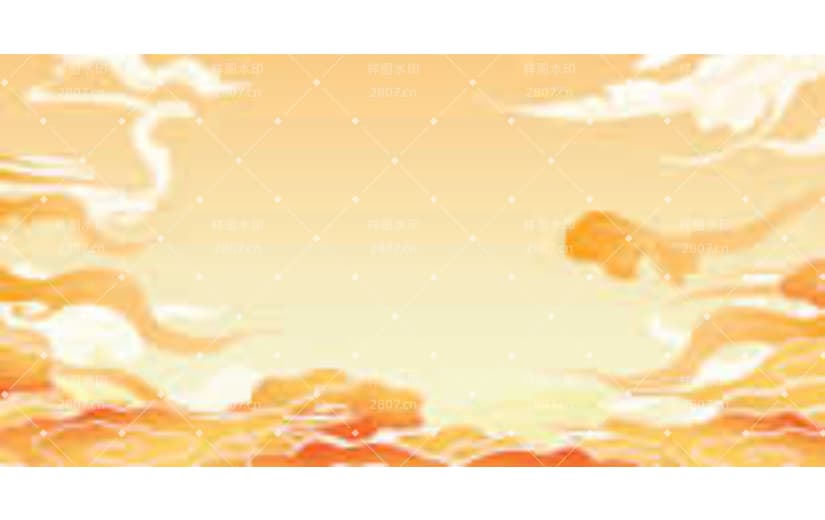 古风国潮祥云卡通插画喜庆背景