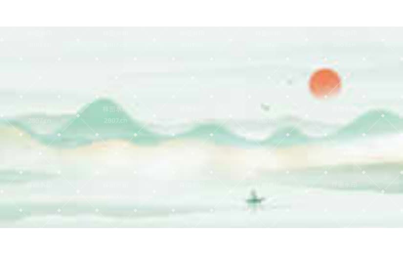 中国风绿色水墨山水背景