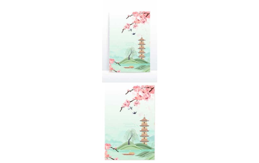 绿色中国风山水春天节气背景