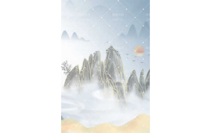 复古山水简约中国风背景