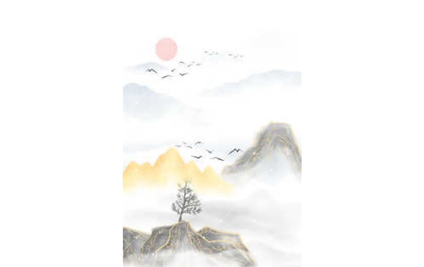 复古中国风山水水墨大气背景