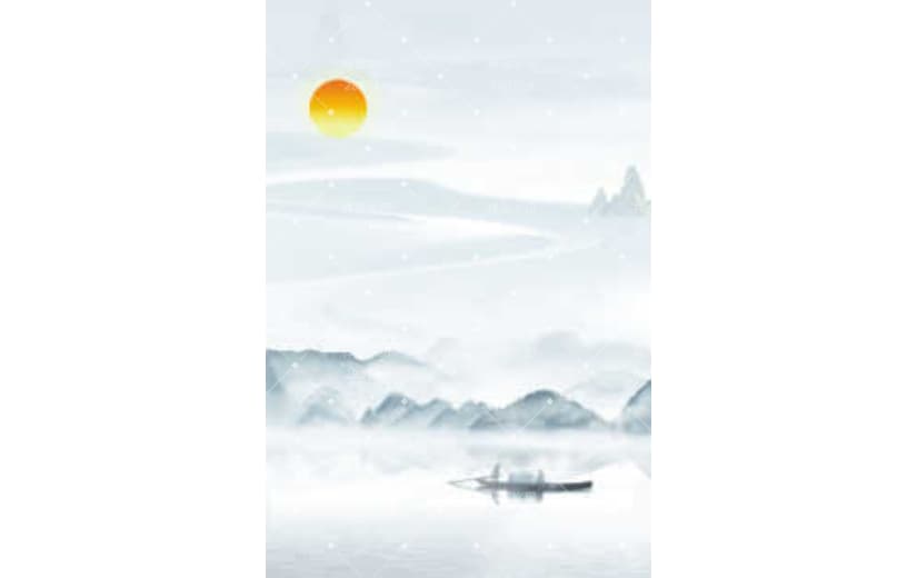 复古中国风山水简约插画背景