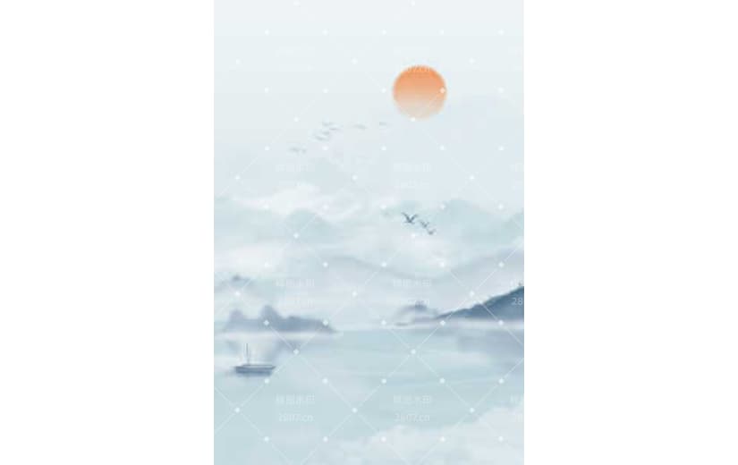 简约复古中国风山水水墨背景