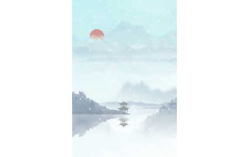 简约复古山水中国风水墨背景
