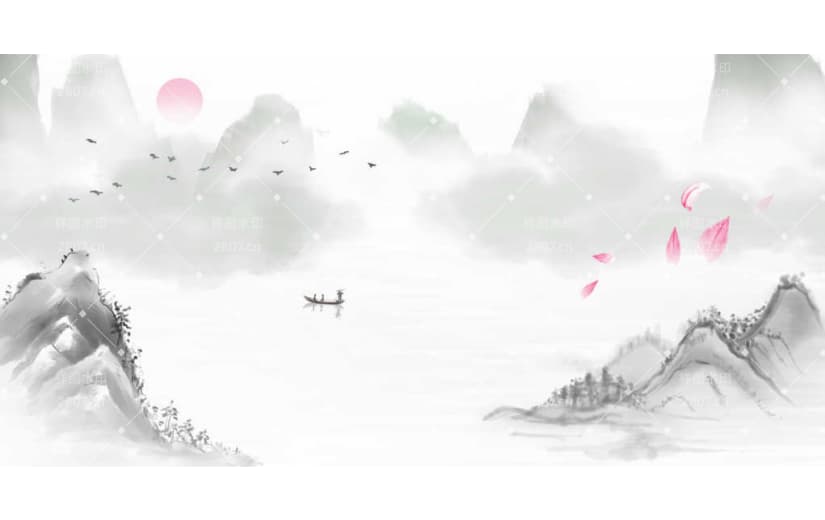 中国风水墨画山水画背景