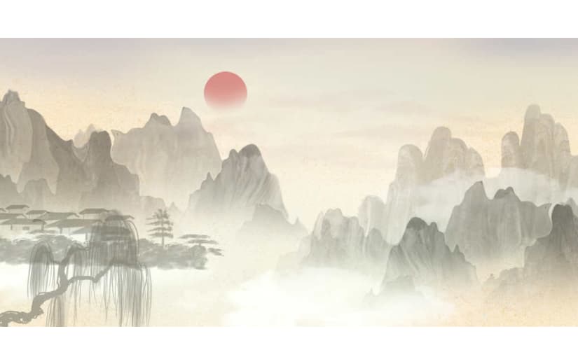 中国风山水风景墨画背景素材