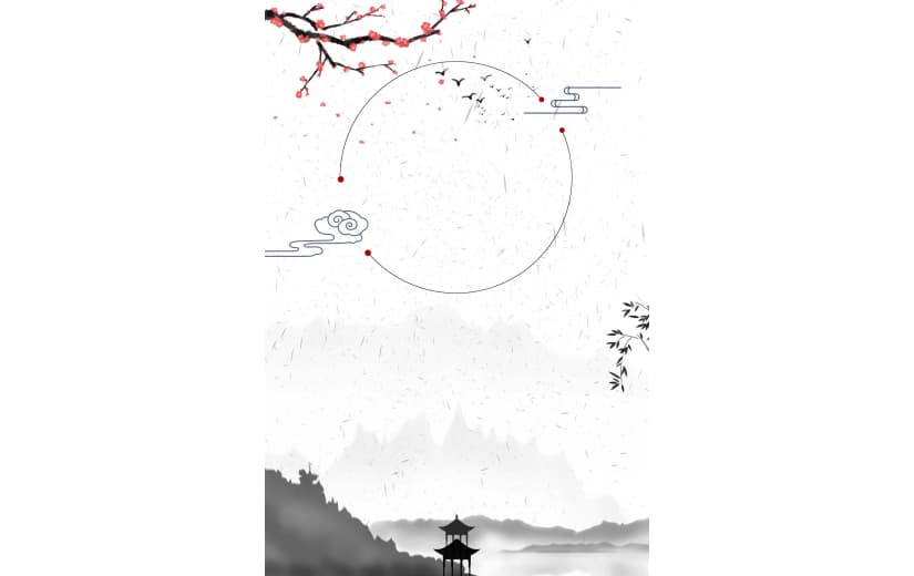 水墨古风中国风元素背景