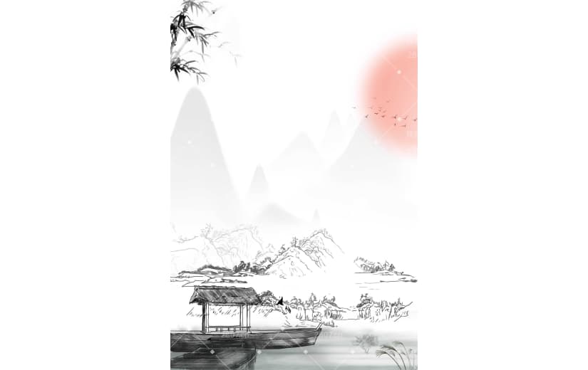 立秋节气水墨中国风背景