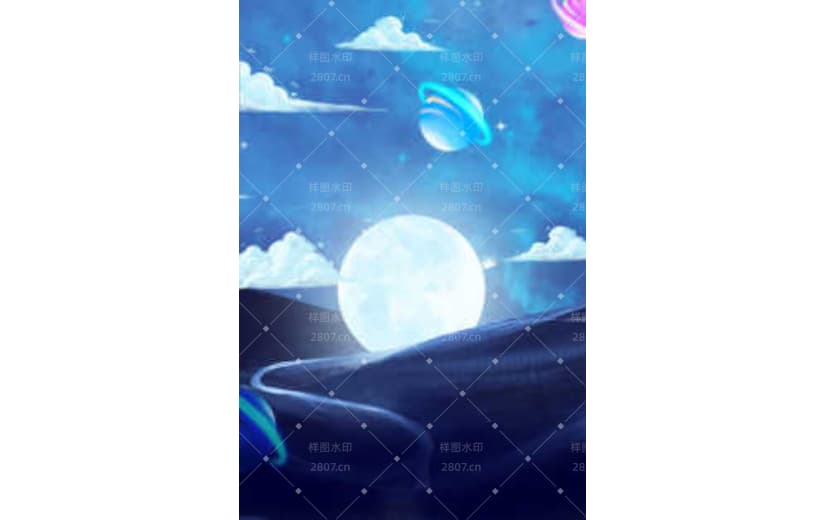 大气简约梦幻手绘六一儿童节背景