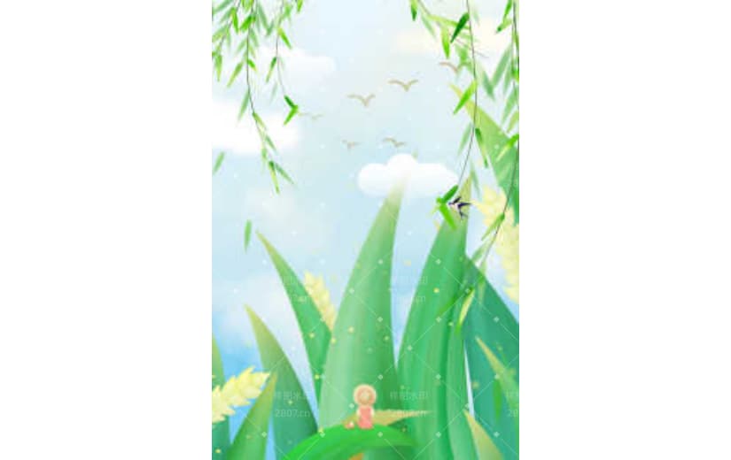小满节气绿色植物麦穗节气背景