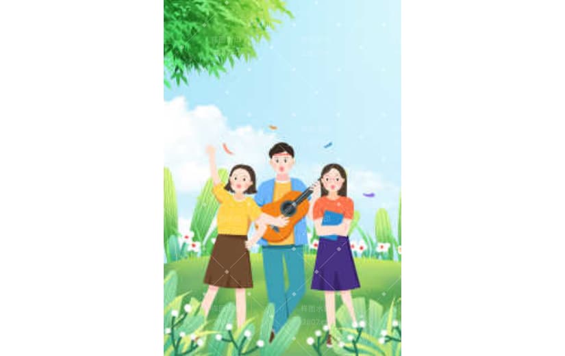 五四青年节节日插画年轻人背景